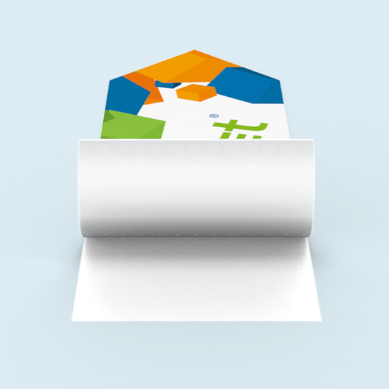 Recto imprimé, surfaces non imprimées et dos sont blancs