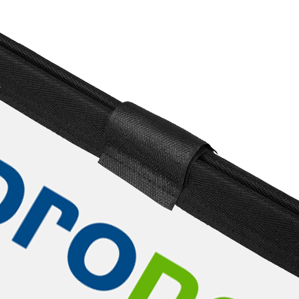 Bannière Pop Out - détail de la fixation supérieure