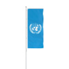 Drapeau de l'ONU en format vertical avec présentoir de drapeaux Basic