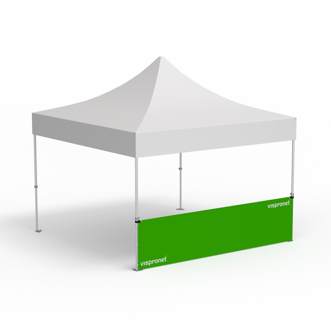 Tente pliante Select, exemple avec 1 paroi mi-haute de 4 m