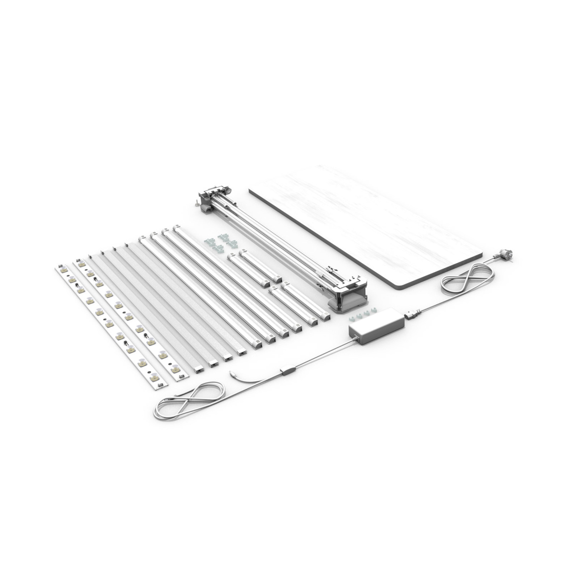 Comptoir publicitaire LED 1x1 – contenu de la livraison