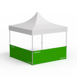 Tente pliante Select, exemple avec 2 parois mi-hautes