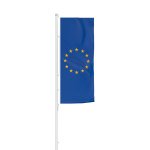 Drapeau Conseil de l'Europe/CE en format vertical avec présentoir de drapeaux Basic