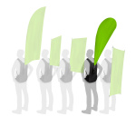 Sac à dos promotionnel Bowflag® goutte ainsi que d'autres formes