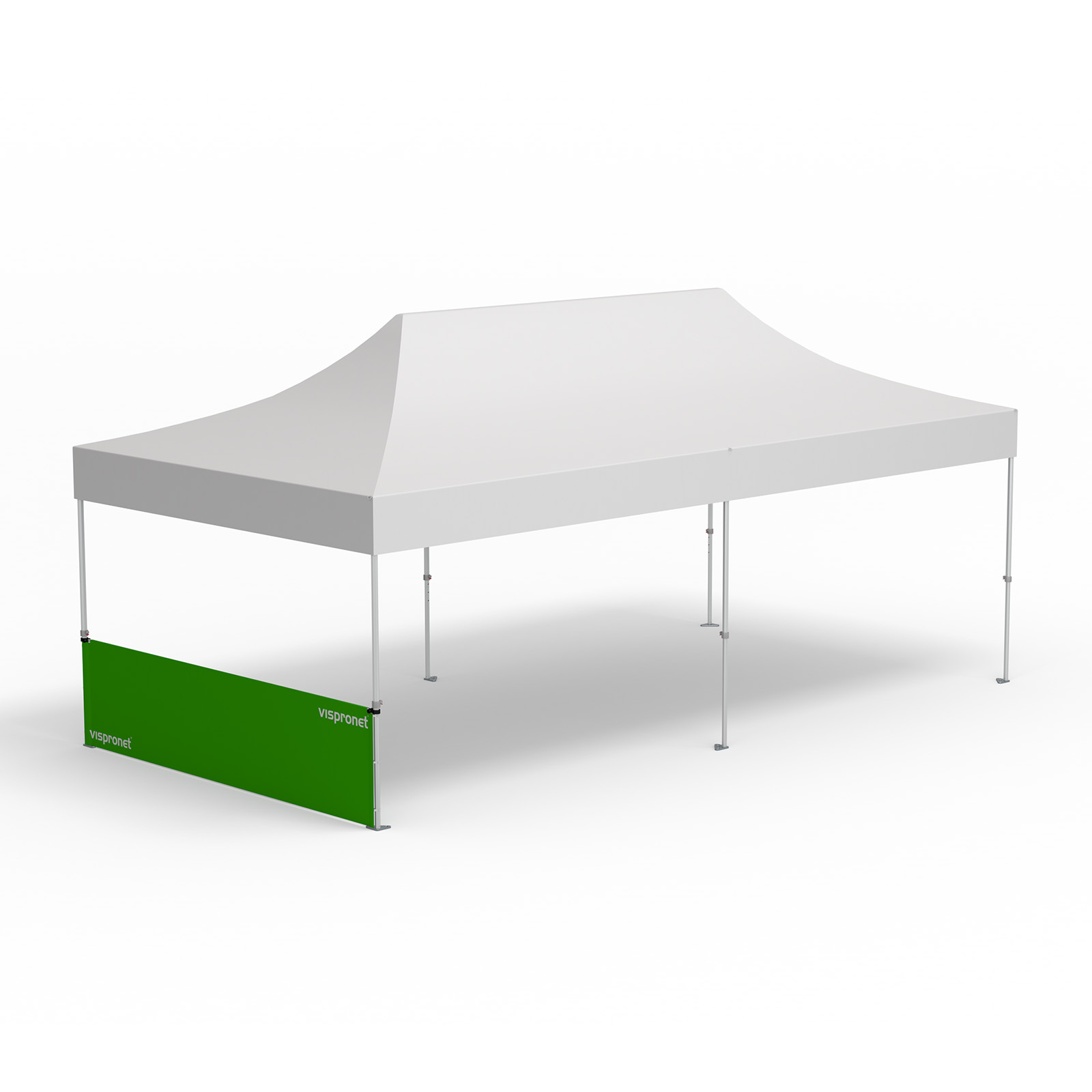 Pavillon Select : exemple avec 1 cloison mi-hauteur, longueur : 4 m