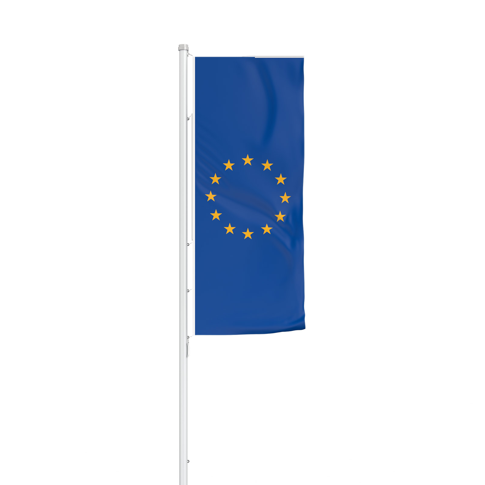 Drapeau Conseil de l'Europe/CE en format vertical avec présentoir de drapeaux Basic