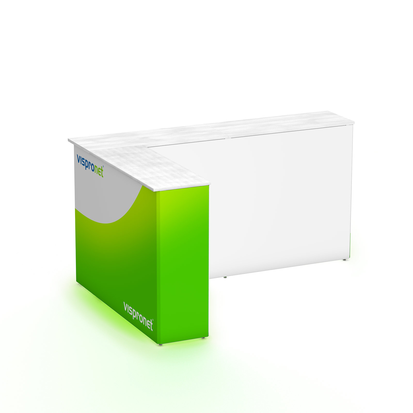 Comptoir LED angle droit - arrière non imprimé