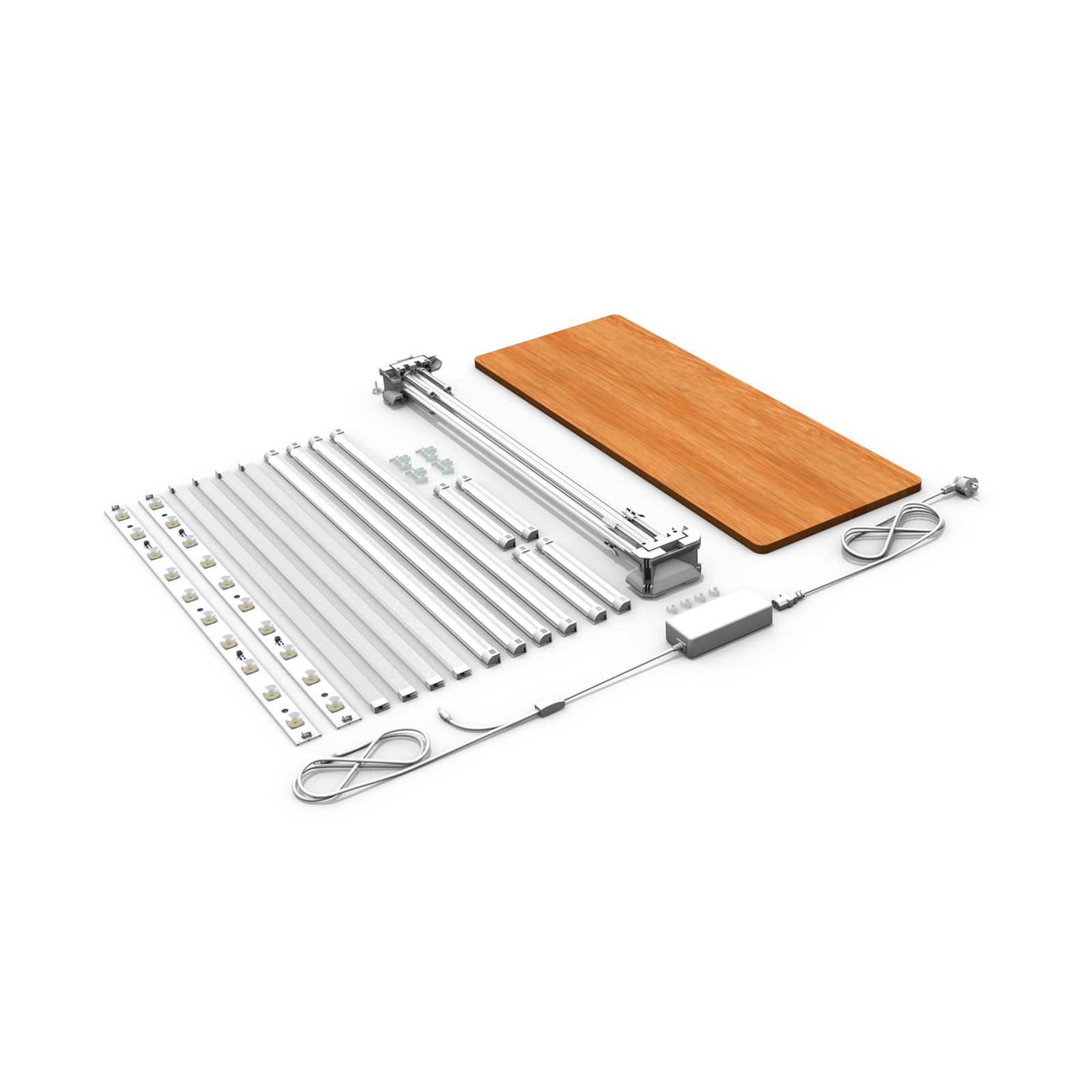 Comptoir publicitaire LED 1x1 – contenu de la livraison