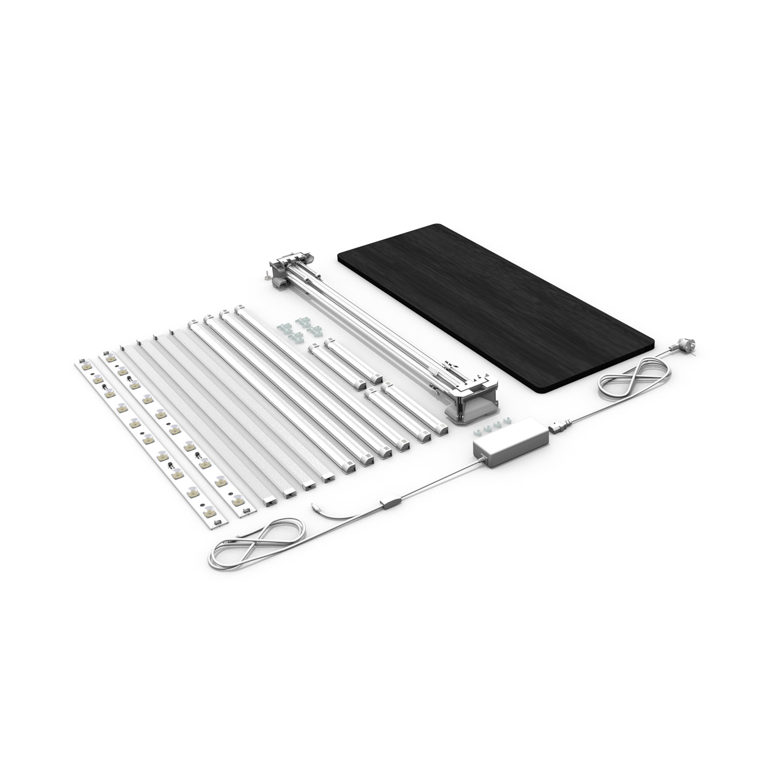 Comptoir publicitaire LED 1x1 – contenu de la livraison