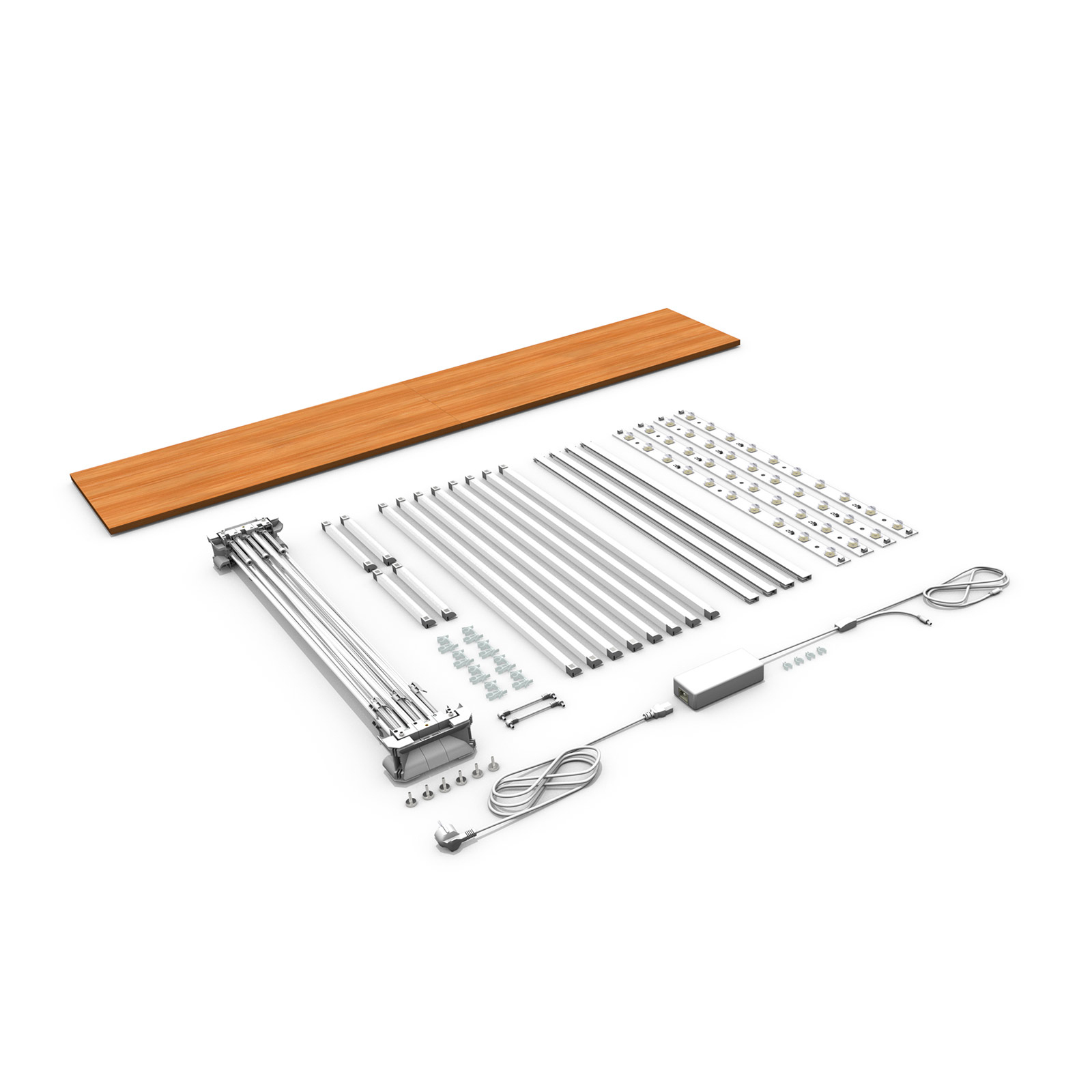 Comptoir publicitaire LED 2x1 – contenu de la livraison