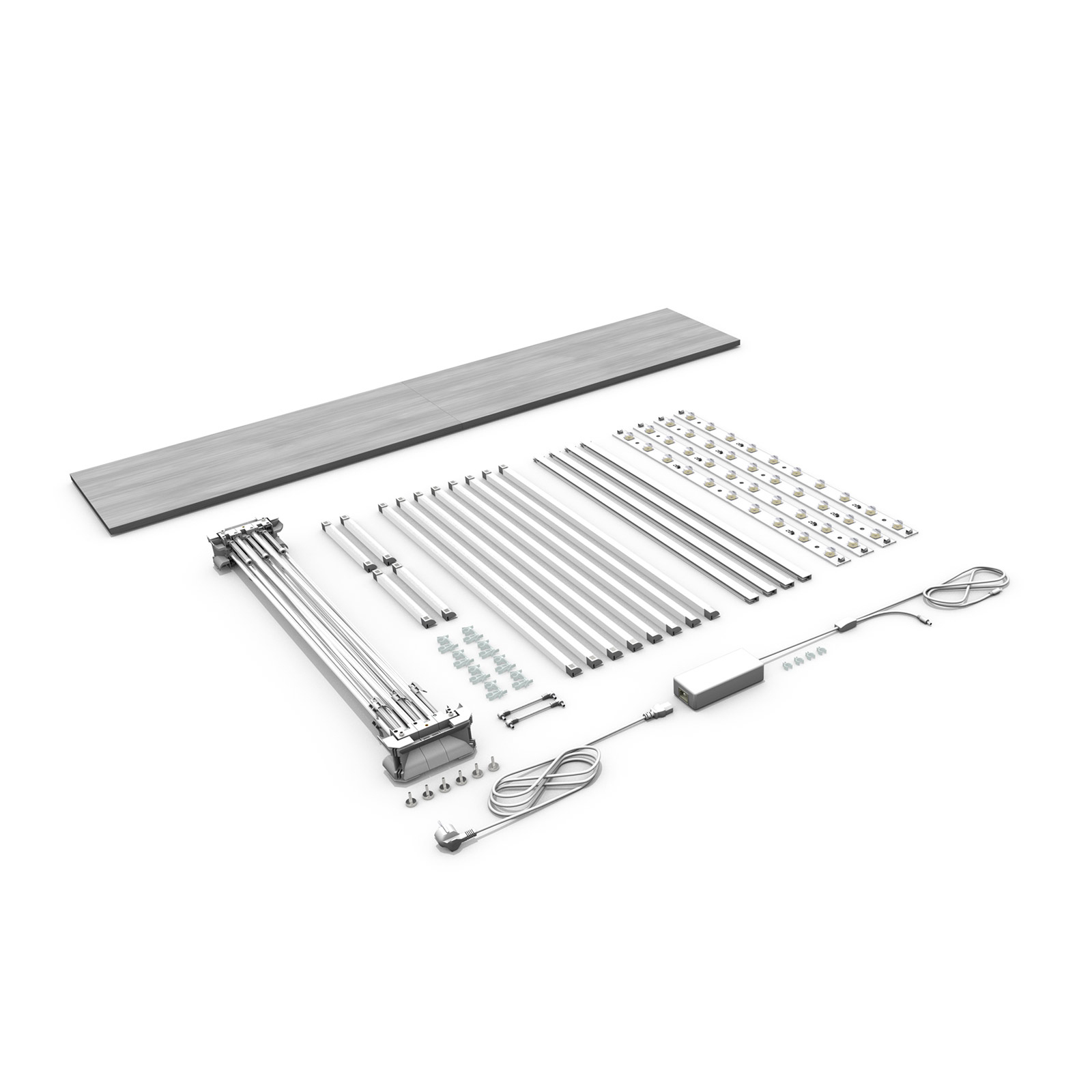 Comptoir publicitaire LED 2x1 – contenu de la livraison
