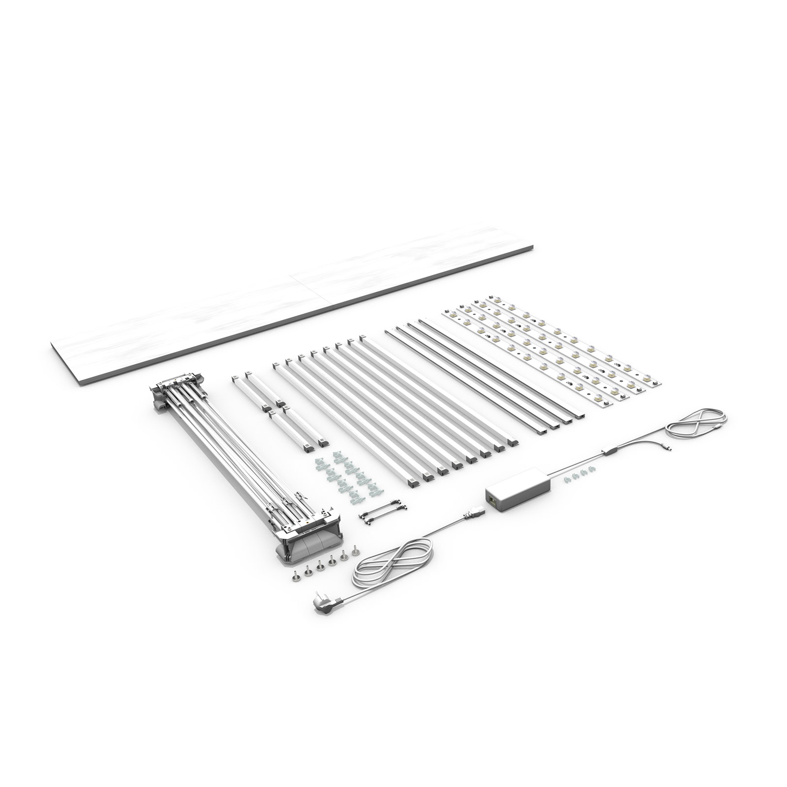 Comptoir publicitaire LED 2x1 – contenu de la livraison