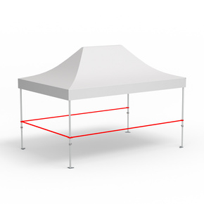 3 barres transversales pour cloisons mi-hauteur, version d'angle (4,5 m | 3 m | 4,5 m)
