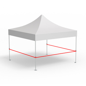 3 barres transversales pour cloisons mi-hauteur – variante d'angle (4m&nbsp;|&nbsp;4m&nbsp;|&nbsp;4m)