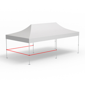 3 barres transversales pour cloisons mi-hauteur – variante d'angle (4m&nbsp;|&nbsp;4m&nbsp;|&nbsp;4m)