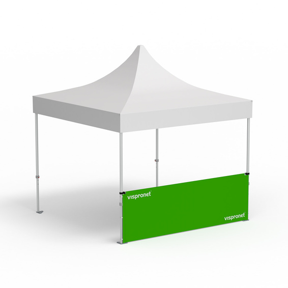 Tente pliante Premium, exemple avec 1 paroi mi-haute de 3 m