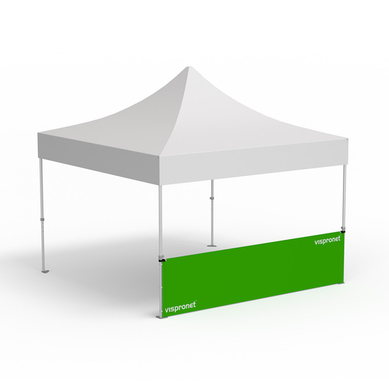 Tente pliante Select, exemple avec 1 paroi mi-haute de 4 m