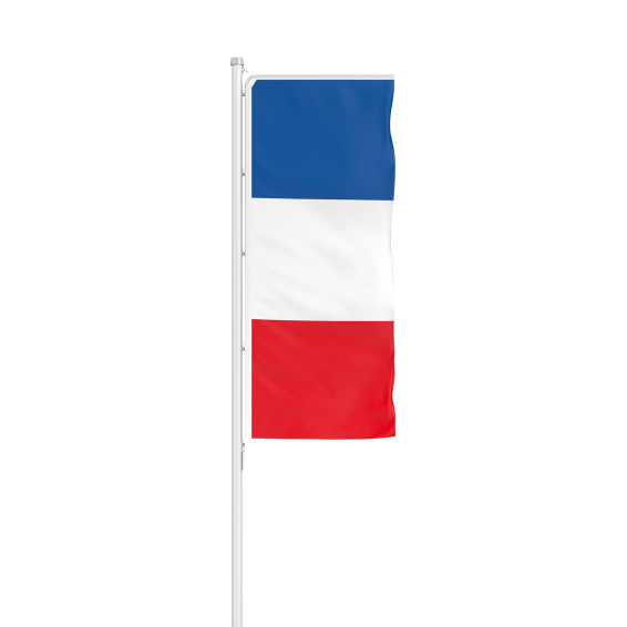 Drapeau de la France format portrait avec présentoir Basic