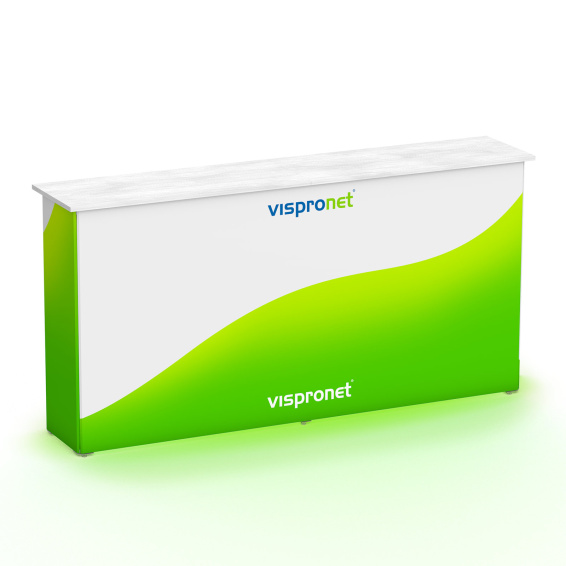 Comptoir de promotion LED 2x1 - imprimé sur tout le pourtour, vue arrière