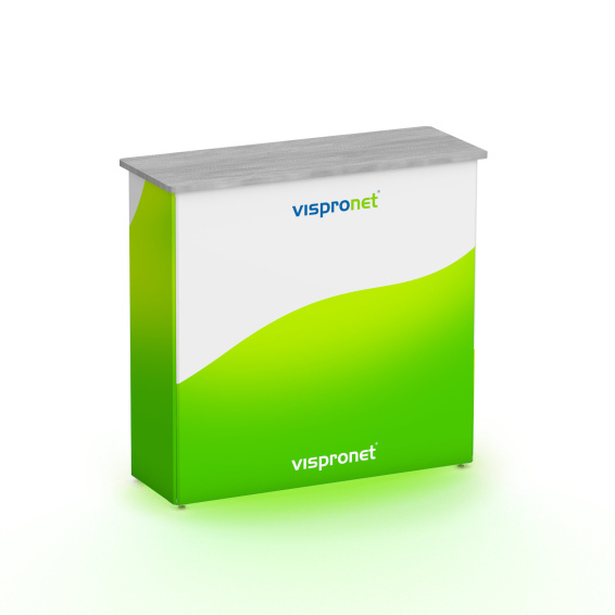 Comptoir de promotion LED 1x1 - imprimé sur tout le pourtour, vue arrière