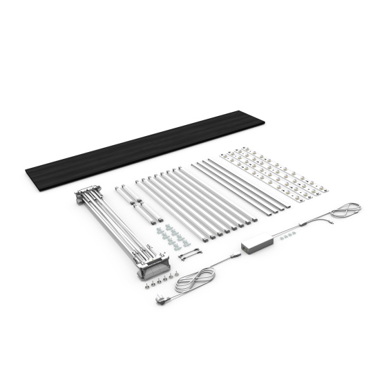 Comptoir publicitaire LED 2x1 – contenu de la livraison