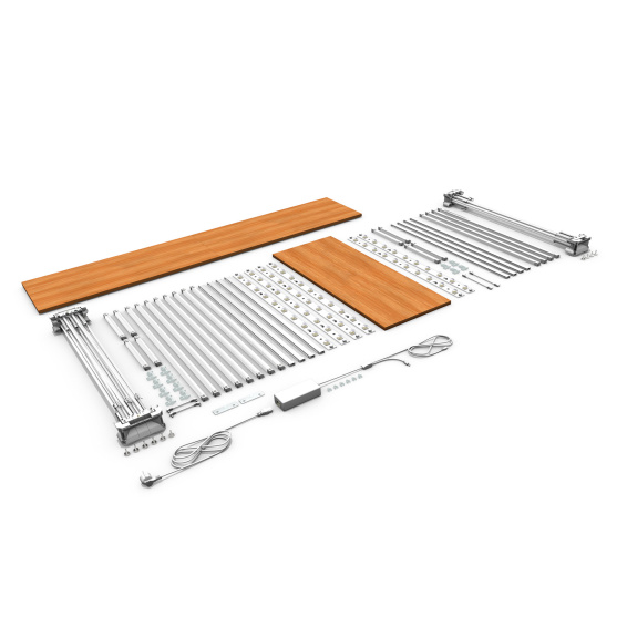 Comptoir publicitaire LED version d’angle – contenu de la livraison