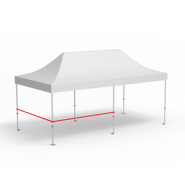 2 barres transversales pour cloisons mi-hautes, supports inclus, version d'angle (3 m | 3 m)