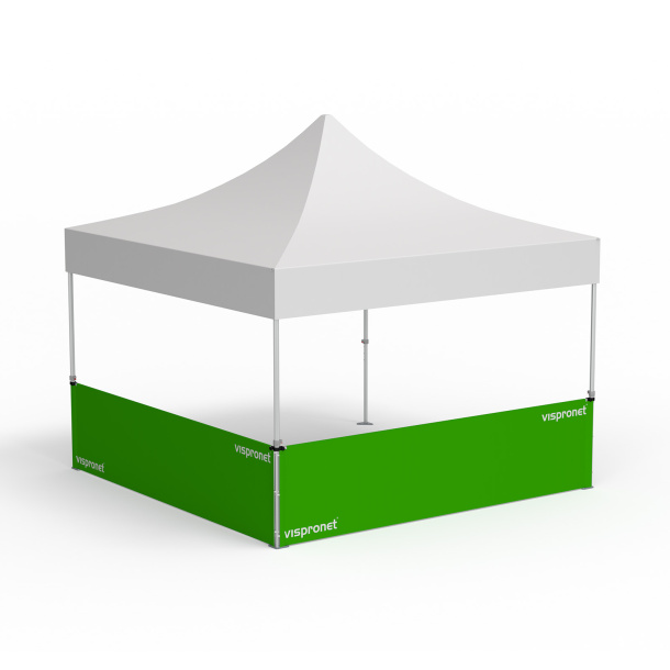 Tente pliante Select, exemple avec 2 parois mi-hautes