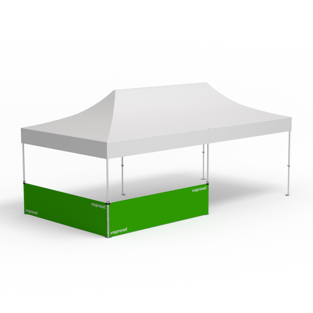 Tente pliante Select, exemple avec 2 parois mi-hautes