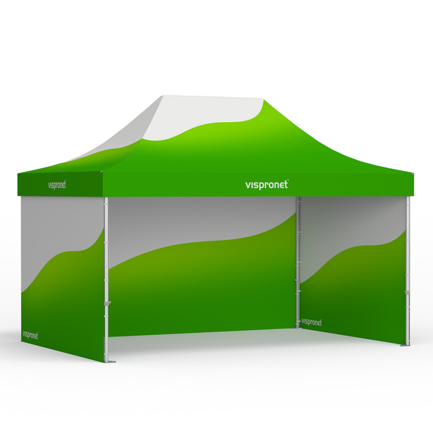 Tente pliante 3 x 4,5 m, avec impression 