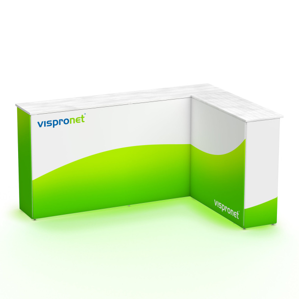 Comptoir LED angle gauche - tout imprimé, vue arrière