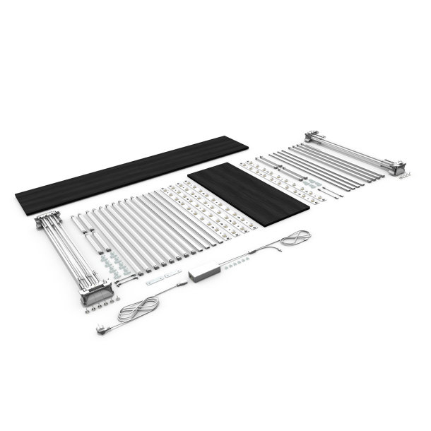 Comptoir publicitaire LED version d’angle – contenu de la livraison