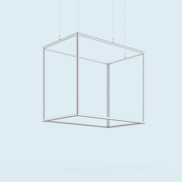 Enseigne suspendue - rectangle Q-Frame® - fixations sur 4 points