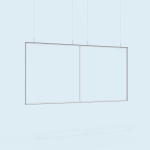 Cadre : dimensions 450 x 225 cm avec un soutien de cadre et 4 filins d'acier