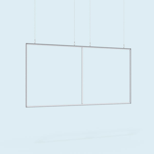 Cadre : dimensions 450 x 225 cm avec un soutien de cadre et 4 filins d'acier