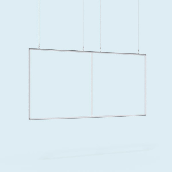 Cadre : dimensions 450 x 225 cm avec un soutien de cadre et 4 filins d'acier