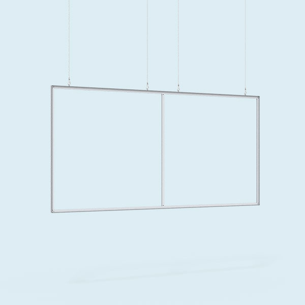 Cadre : dimensions 450 x 225 cm avec un soutien de cadre et 4 filins d'acier