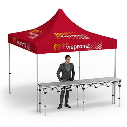 Table pliante en aluminium combinée avec une tente pliante