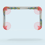 Enseigne suspendue rectangle arrondi - rayon de 50 cm