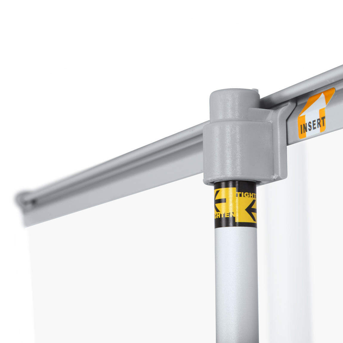 Enrouleur Select - cloison hygiénique, fixation de la baguette d'aluminium