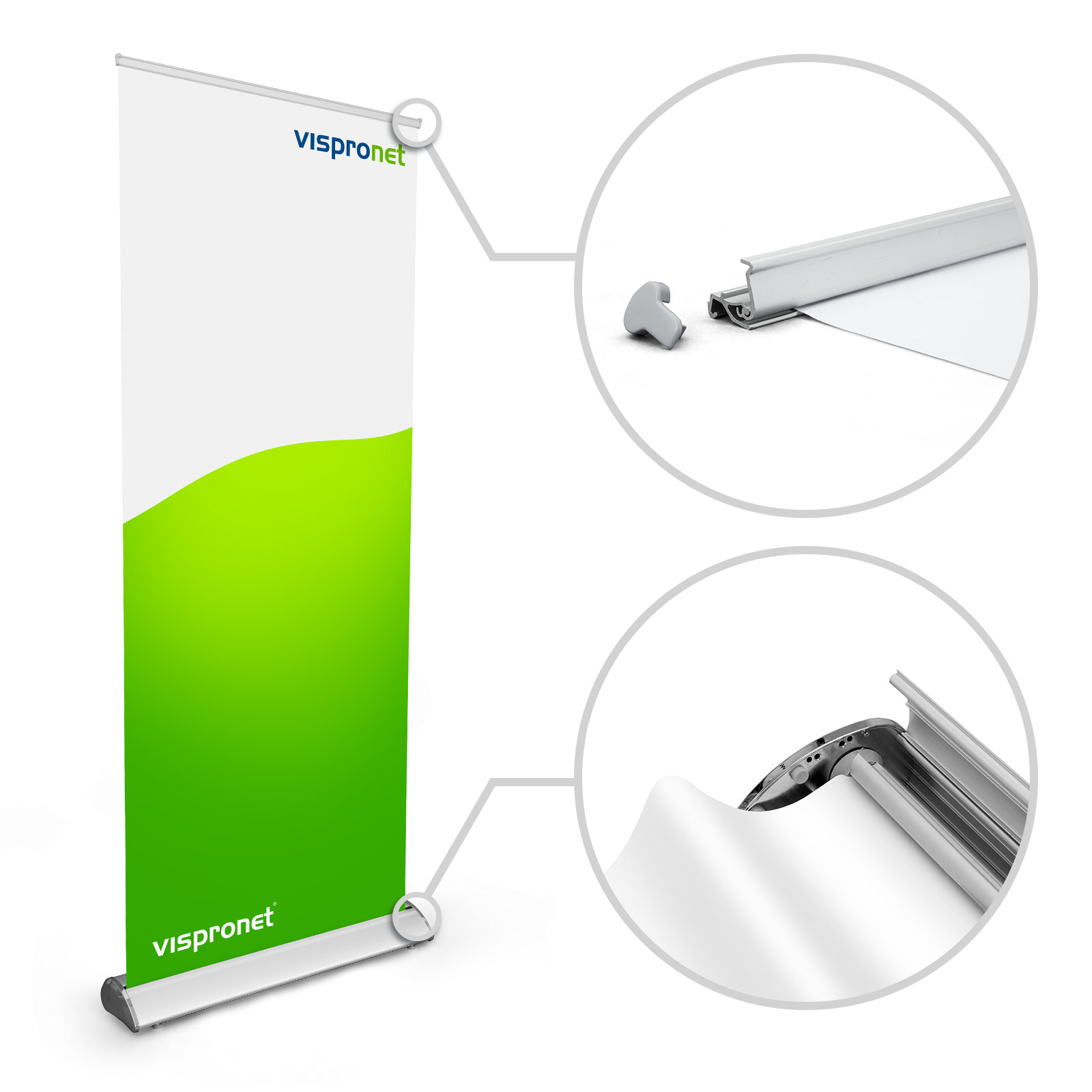 Roll Up Select, changement de visuel rapide grâce aux baguettes de serrage