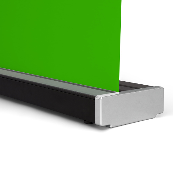 Caisson enrouleur en aluminium noir à capots latéraux imitation chrome