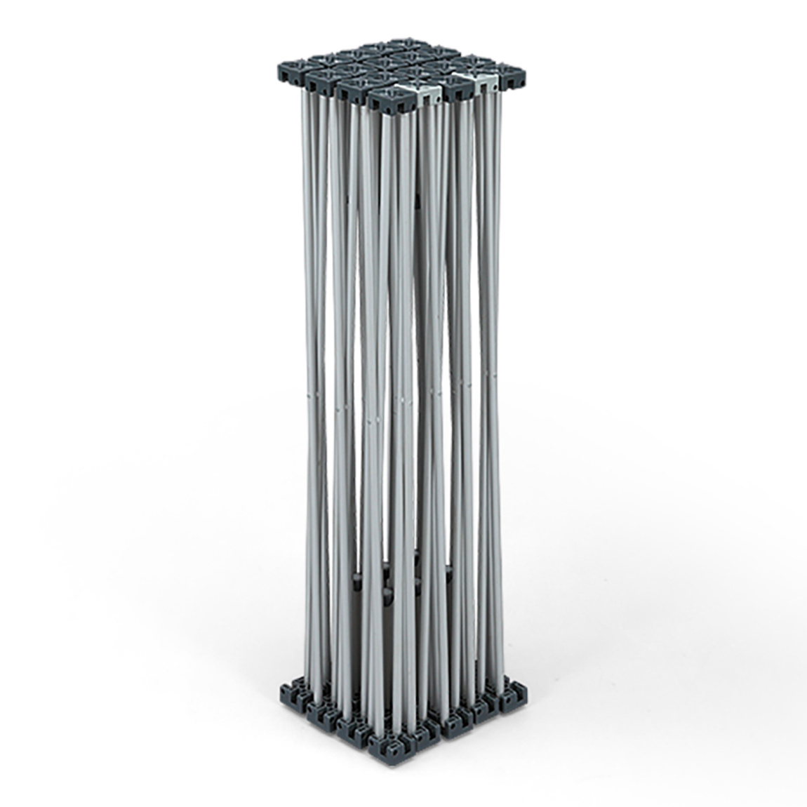 Système accordéon 3 x 3 replié pour un transport compact