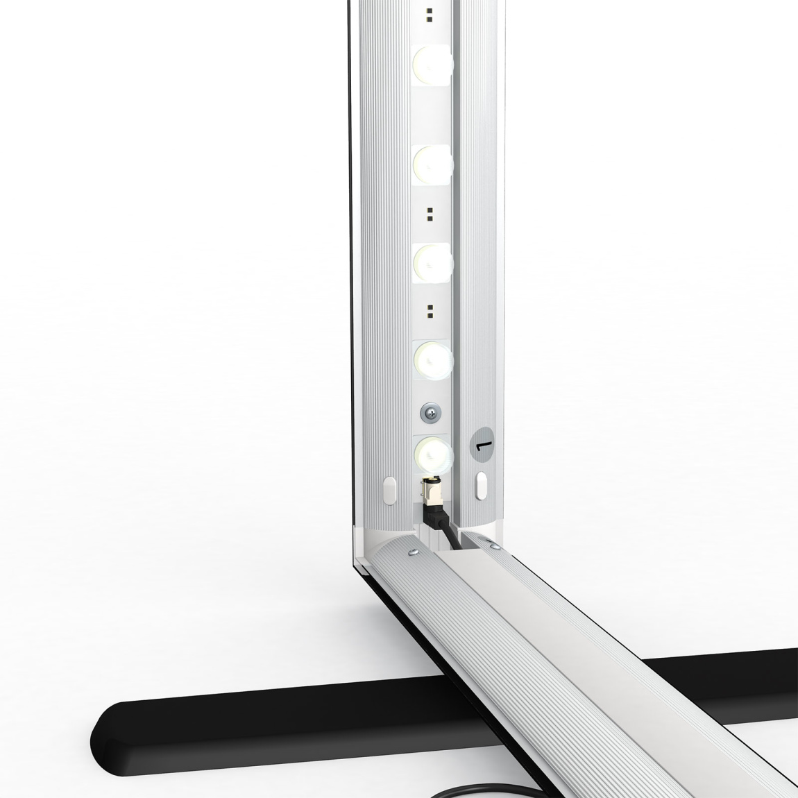 Mur d'exposition Lightbox click, détail: d'angle