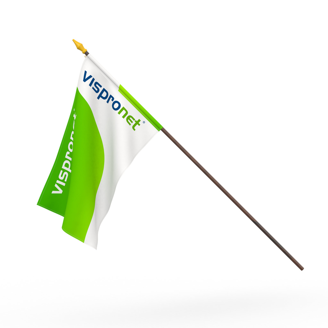 Drapeau à agiter, double couche avec impression différente recto-verso, verso