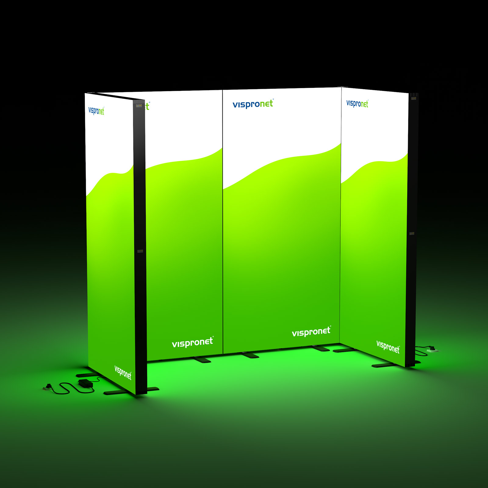 Mur d'exposition Lightbox click, variante de montage du stand d'exposition