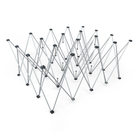 Système accordéon, montage sans outils, simplement dépliable