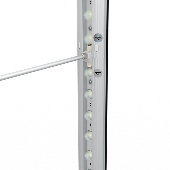 Mur d'exposition Lightbox click, fixation de la tige de support