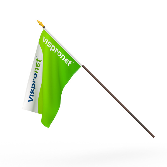 Drapeau à agiter, double couche avec impression identique recto-verso, verso