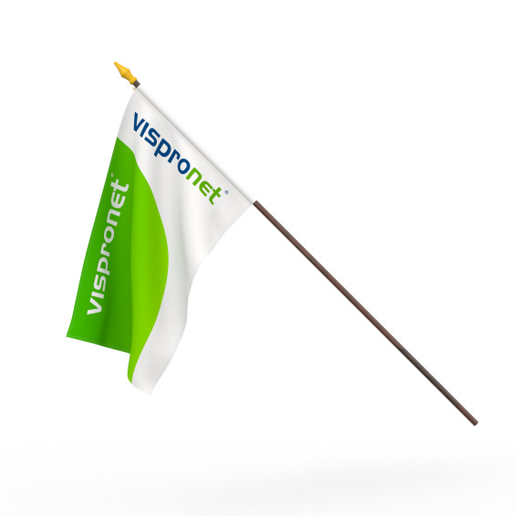 Drapeau à agiter, double couche avec impression différente recto-verso, verso